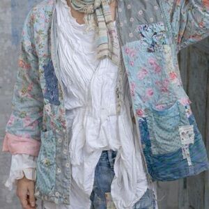 Patchwork quilted reversible jacket